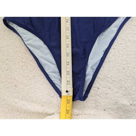 Cupshe Womens One Piece Swimsuit Size Large Blue Sheer One Shoulder - Picture 3 of 11